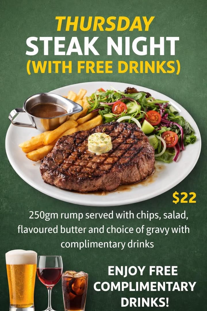 Featured image for “Thursday Raffles and Steak Night at Singleton Golf Club”