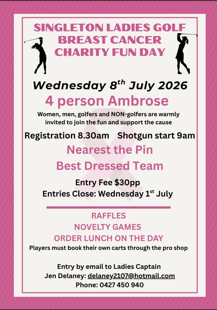 Featured image for “Charity Golf Day for Breast Cancer at Singleton Golf Club”
