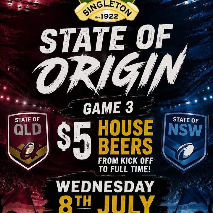 Featured image for “State of Origin Game 3 at Singleton Golf Club”