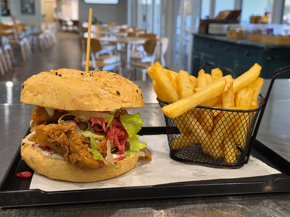 Featured image for “New Barramundi Burger at Rita’s Bistro Singleton Golf Club”