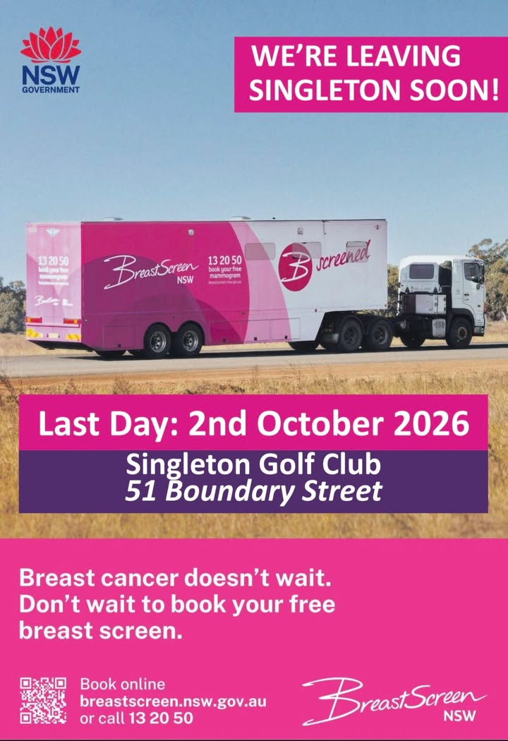 Featured image for “BreastScreen NSW Bus Last Day at Singleton Golf Club”